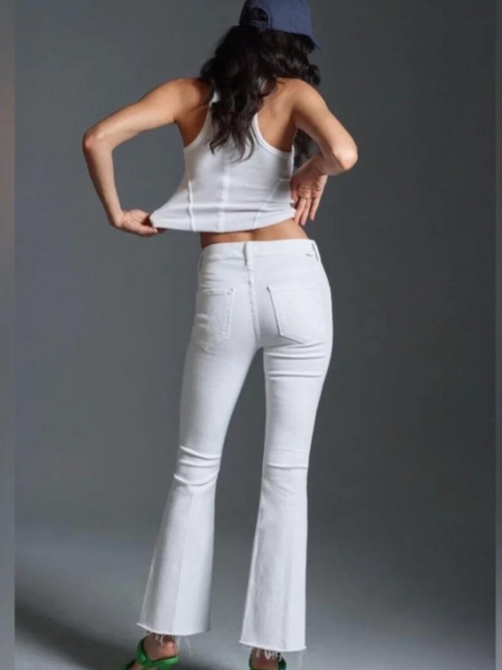 NWT MOTHER The Weekender Fray Fairest Of Them All 26 White